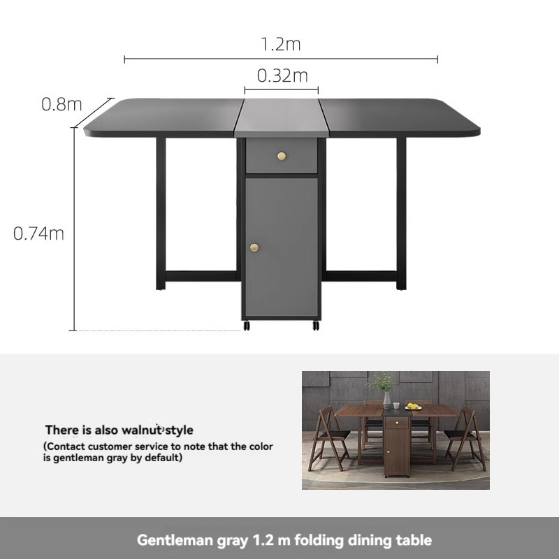 [Pre-order] Oulang Scandinavian simple living room dining table and chairs combination of modern small household household restaurant foldable rectangular eating table-Smart-Living
