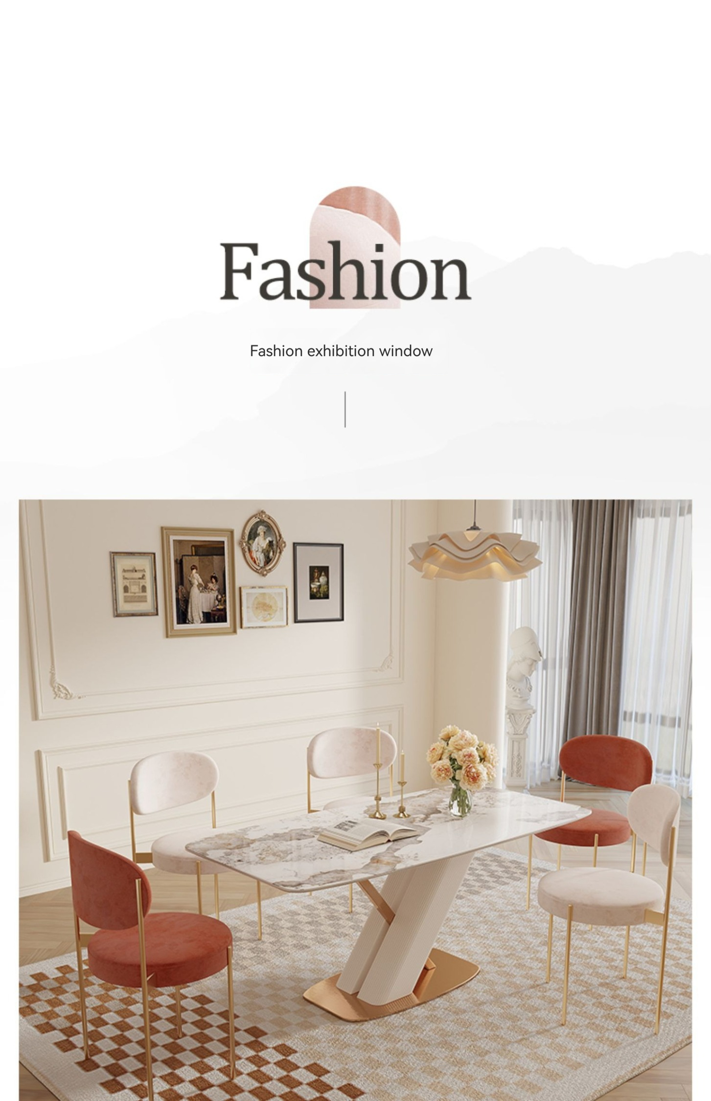 [Pre-order]  Light luxury modern simple Pandora slate rectangular dining table and chairs combination high-end French family small family dining table-Smart-Living