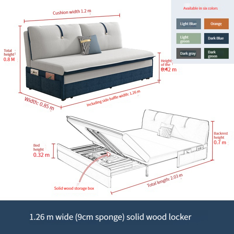 [Pre-order]  Sofa bed folding dual-use multi-functional pull-out double can be disassembled and washed small household armless flannelette comb bed-Smart-Living