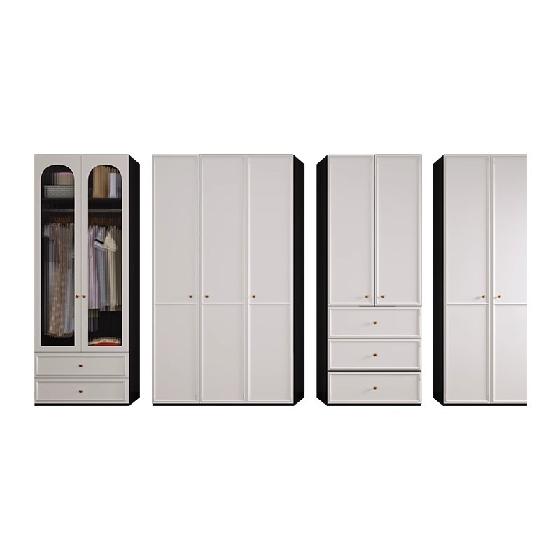 [Pre-order]  Northern Europe a door to the top of the wardrobe home bedroom storage cabinet small apartment modern simple corner desk wardrobe-Smart-Living