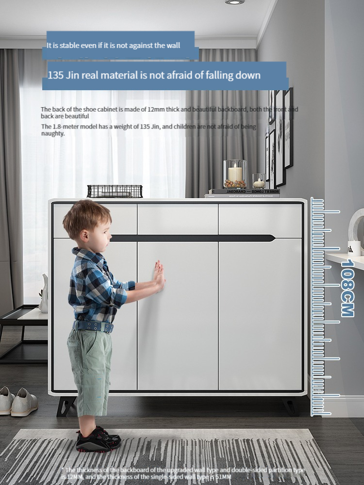 Shoe cabinet, simple and modern, new 2023 popular, non wall, exterior painted, porch partition cabinet for household doorstep entry-Smart-Living