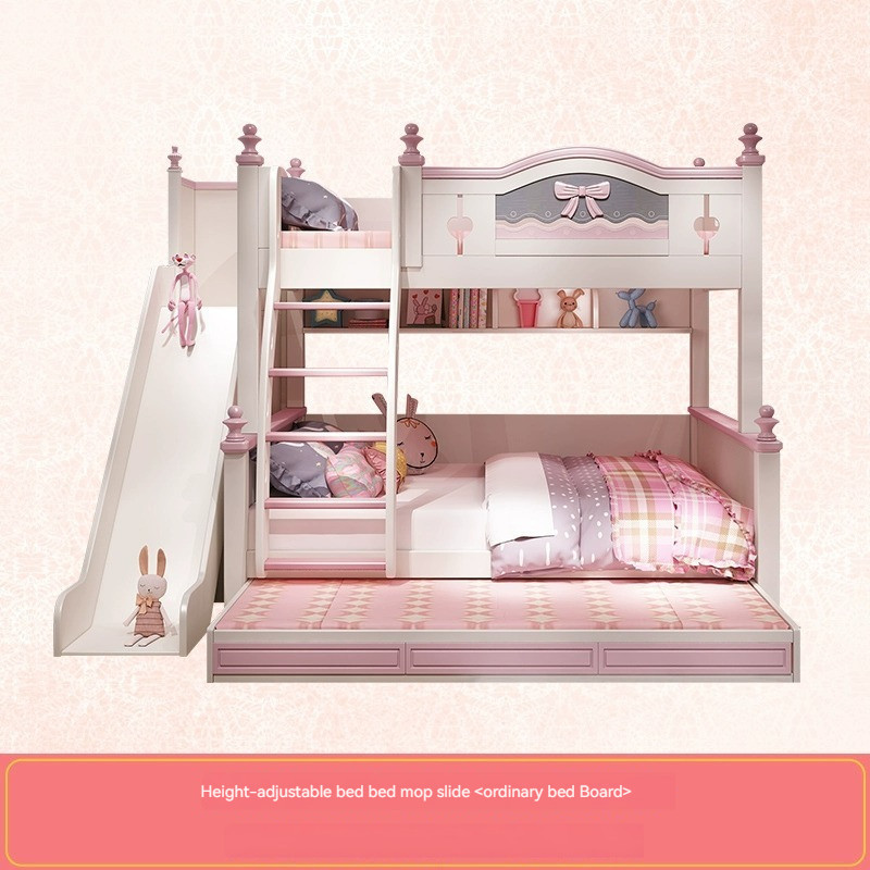 [Pre-order] American noble children bed | double height bed | girl princess bed slide bed mother bed | Kids Bed | Bunk Bed-Smart-Living