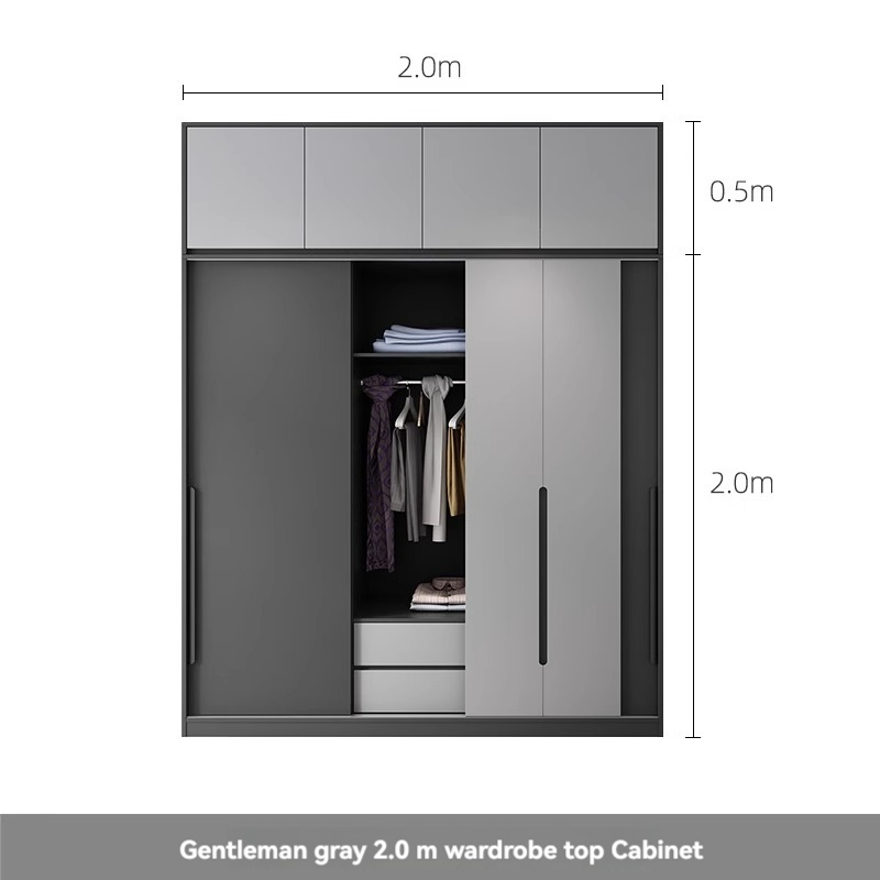 [Pre-order] Oulang Scandinavian modern bedroom sliding door three-door wardrobe simple assembly economy household sliding door wardrobe cabinet-Smart-Living