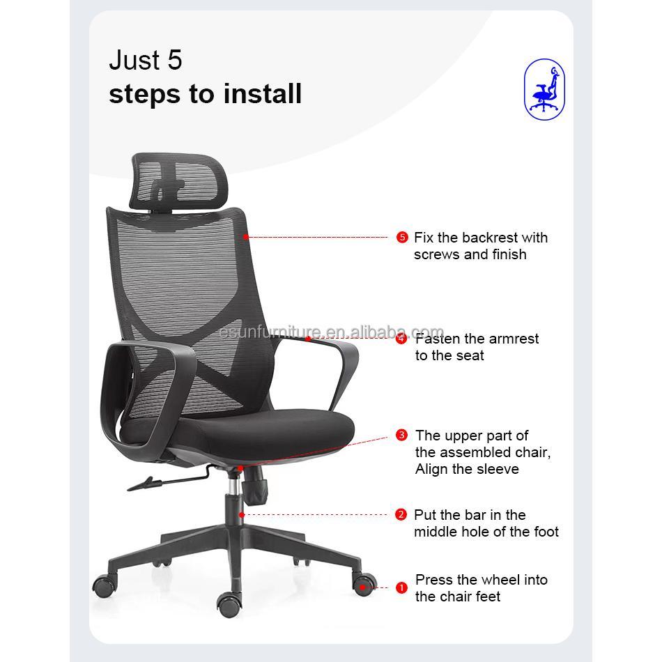 【Showroom】Modern Mesh Office Chair Executive Manager Staff High Back Mesh Swivel Executive Ergonomic Office Chairs A911-Smart-Living