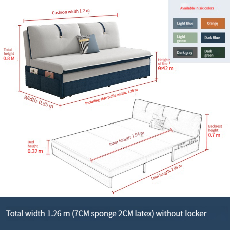 [Pre-order]  Sofa bed folding dual-use multi-functional pull-out double can be disassembled and washed small household armless flannelette comb bed-Smart-Living