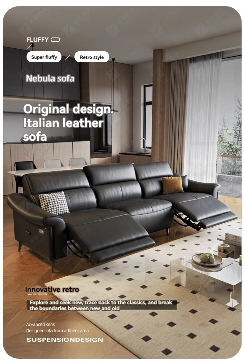 Italian Electric Recliner Sofa Ref-3C753A40