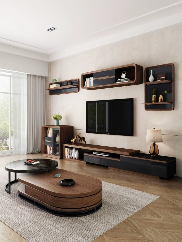 [Pre-order]  Coffee table TV cabinet living room 2024 new coffee table living room household small apartment simple round tempered glass-Smart-Living