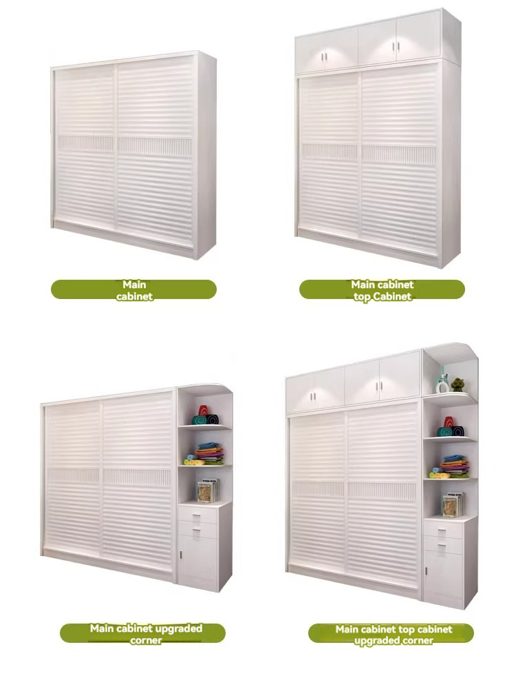 [Pre-order] Wardrobe sliding door simple modern economy large wardrobe bedroom overall sliding assembly rental house household cabinet-Smart-Living