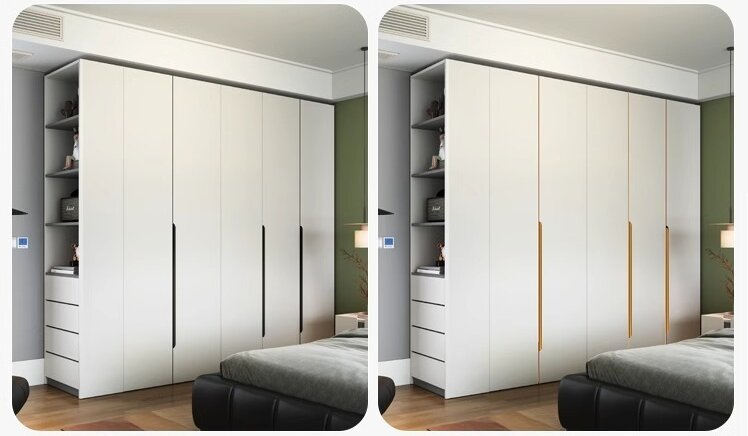 [Pre-order] Modern simplicity a door to the top of the wardrobe home bedroom small flat door light luxury network red and white wardrobe cabinet-Smart-Living