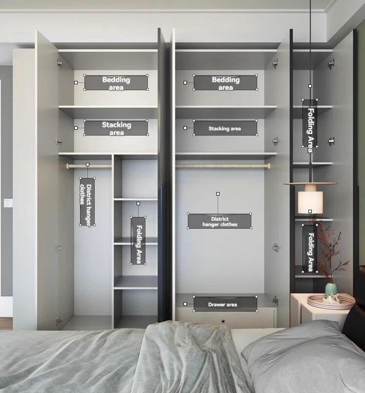 [Pre-order] Modern simplicity a door to the top of the wardrobe home bedroom small flat door light luxury network red and white wardrobe cabinet-Smart-Living