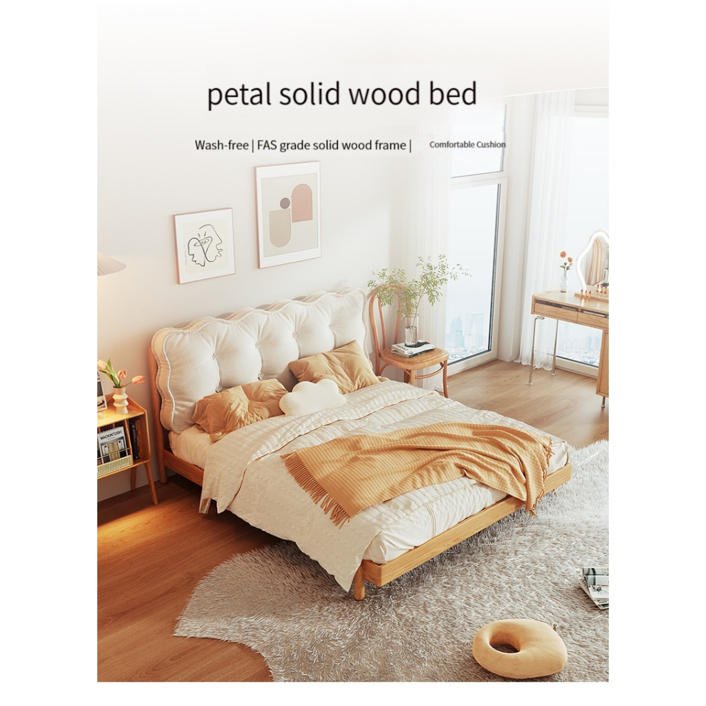 [Pre-order]  Warner's Modern Minimalist Japanese Solid Wood Bed (2023 New Style) - For Small Master Bedrooms | Bunk bed | Loft bed-Smart-Living