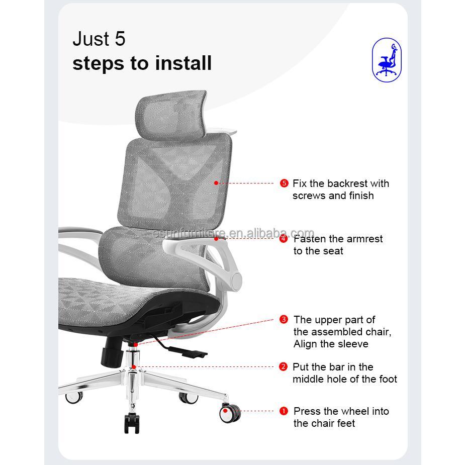【Showroom】Factory Direct Sale Swivel Office Chair Ergonomic Modern Mesh Task Chair Swivel Office Chair for Meeting Room-Smart-Living