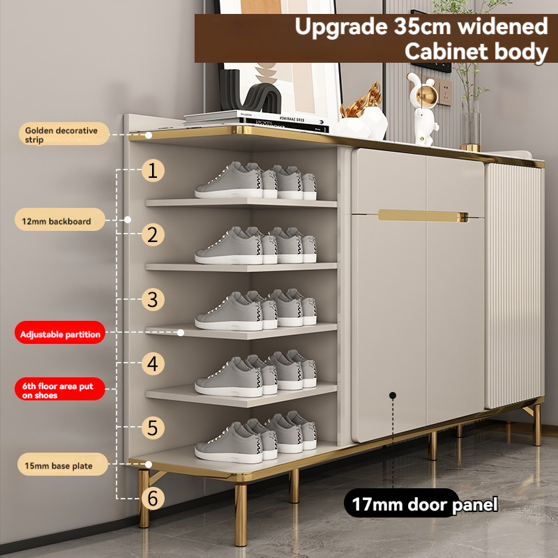 [Pre-order]  Light Luxury Shoe Cabinet Rock Plate Home Door Multi-Functional Large Capacity Storage Cabinet Entry Hall Porch Living Room Partition Cabinet-Smart-Living