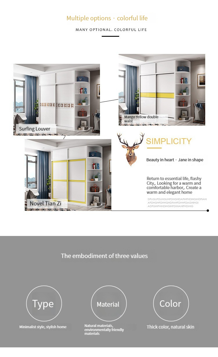 [Pre-order] Sliding door wardrobe, simple and modern style, suitable for bedroom and rental apartments. This easy-to-assemble economical and durable wardrobe is sturdy and reliable.-Smart-Living