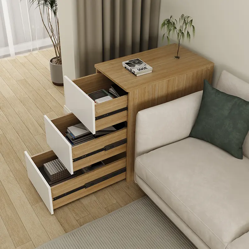(PRE-ORDER ) Simple and modern sliding desk, sofa sideboard, side cabinet, living room, bedroom side table, wall corner, narrow cabinet customization