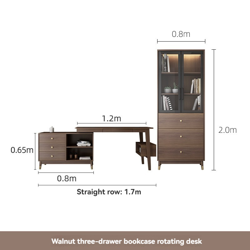[Pre-order] Oulang Scandinavian simple bookcase with glass door bookcase shelf combination modern household solid wood foot bookcase storage cabinet-Smart-Living