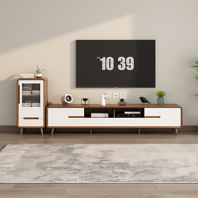[pre order]New Chinese living room, small household cabinets, simple modern solid wood frames,-Smart-Living