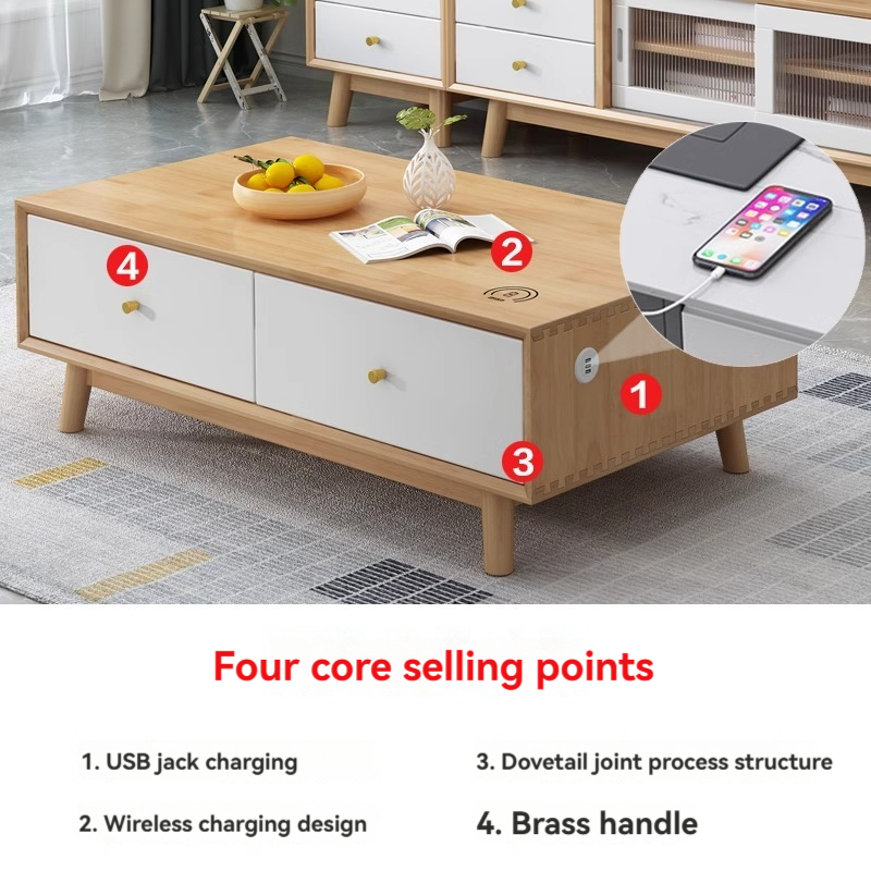 [pre order]Solid wood TV cabinet Nordic ash storage cabinet small apartment wall cabinet modern living room-Smart-Living