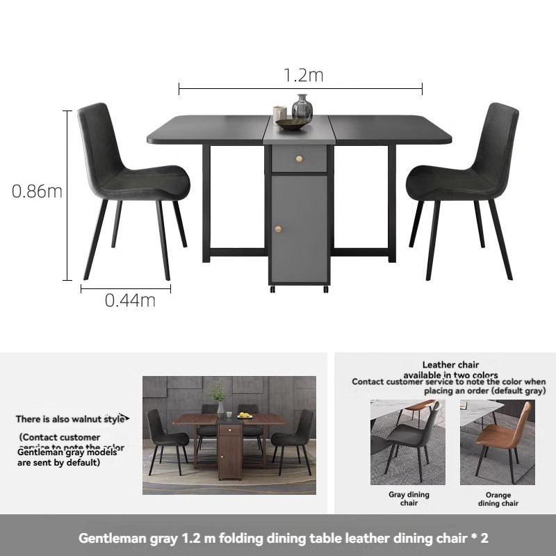 [Pre-order] Oulang Scandinavian simple living room dining table and chairs combination of modern small household household restaurant foldable rectangular eating table-Smart-Living