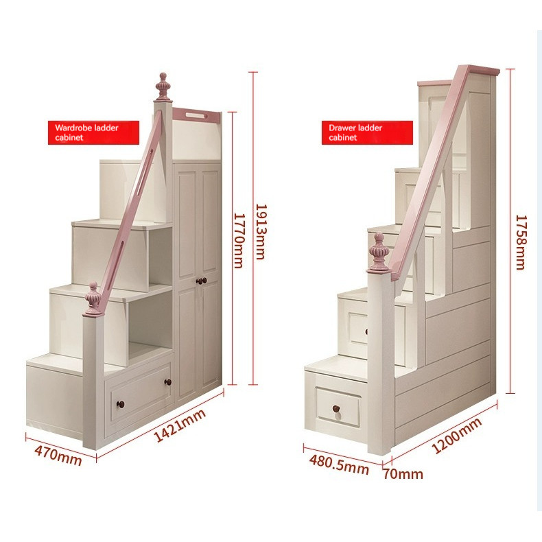 [Pre-order] American noble children bed | double height bed | girl princess bed slide bed mother bed | Kids Bed | Bunk Bed-Smart-Living