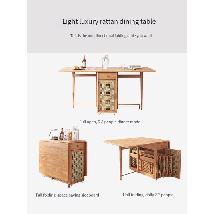 [Pre-order]  Foldable Dining Table Set With Storage | Dining Table | Table | Foldable Table | Dining Table sets-Smart-Living