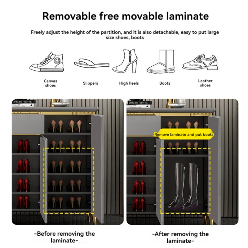 【 Pre-order 】 Light luxury shoe cabinet Large capacity paint door door door door door hall door storage cabinet balcony storage cabinet-Smart-Living