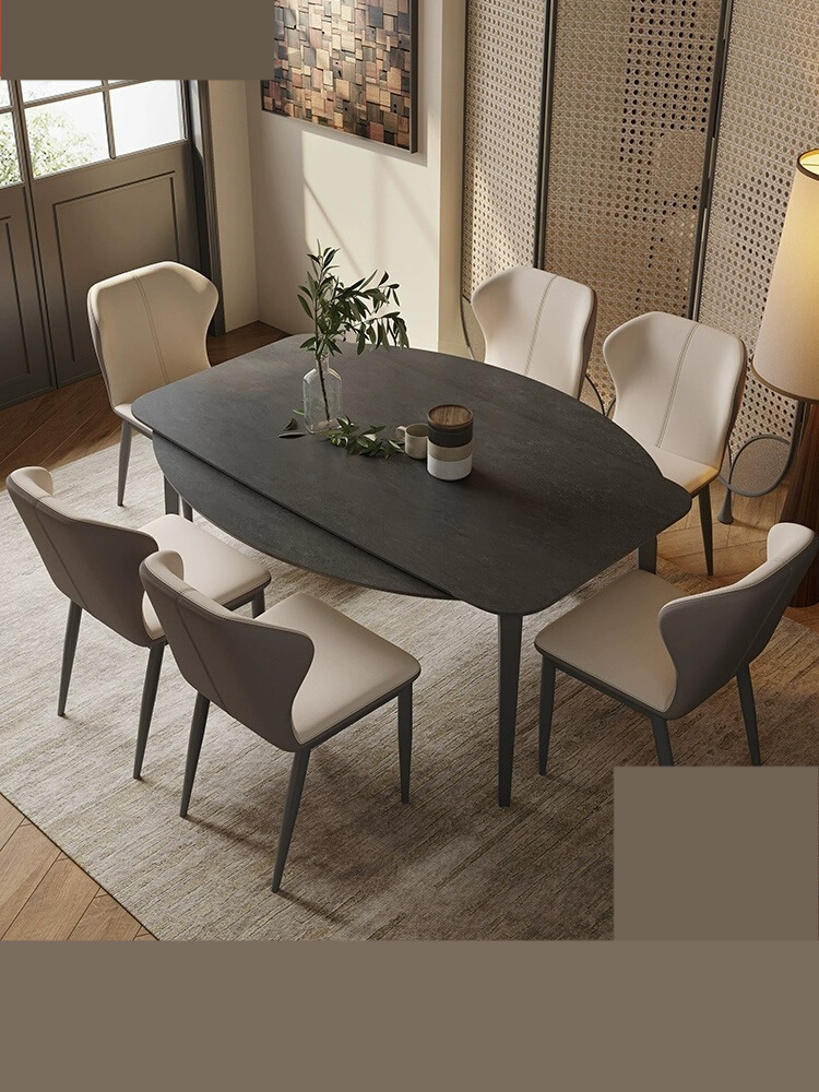 Rock table retractable modern simple square dual-purpose dining table