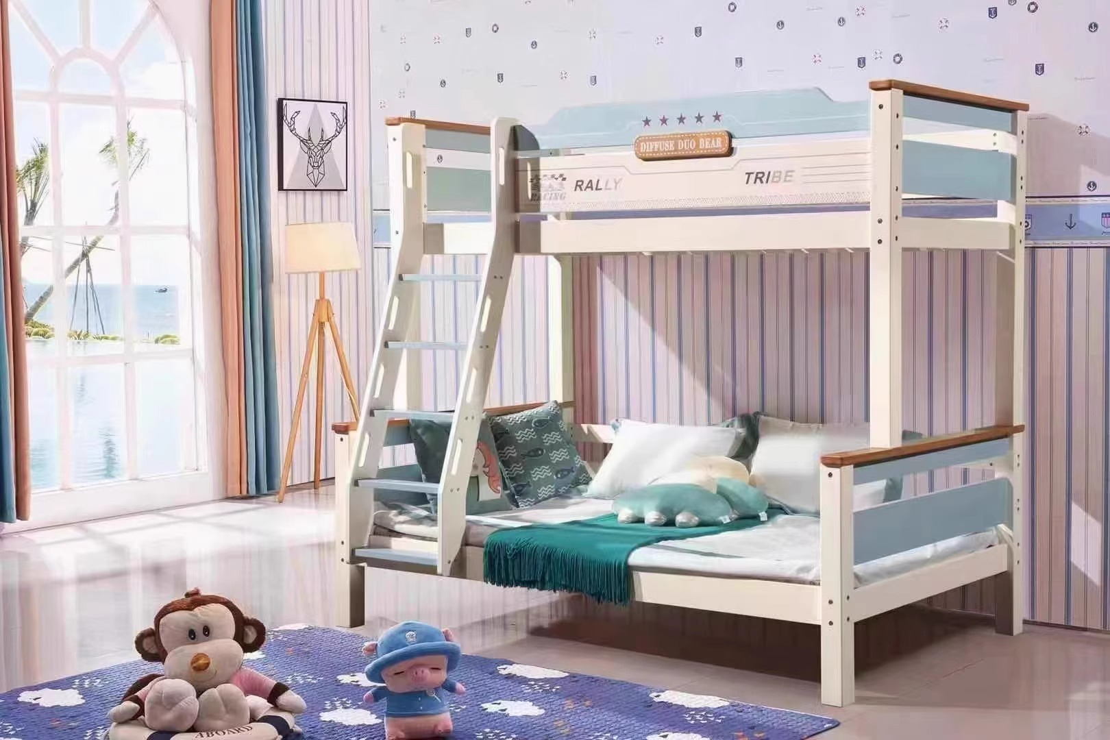 [Pre order] Solid wood children's bed boy girl princess bed spliced duplex bunk bed bunk bed bunk bed on the second floor-Smart-Living