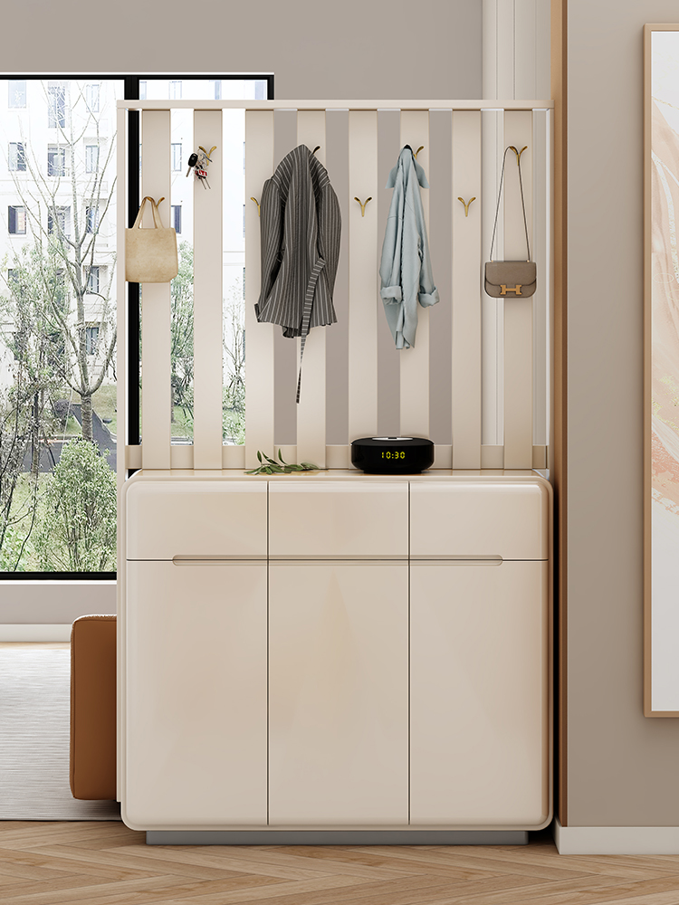 [Pre-order]Light luxury home door shoe cabinet with hanger modern simple entry partition entrance cabinet integrated living room cloak cabinet