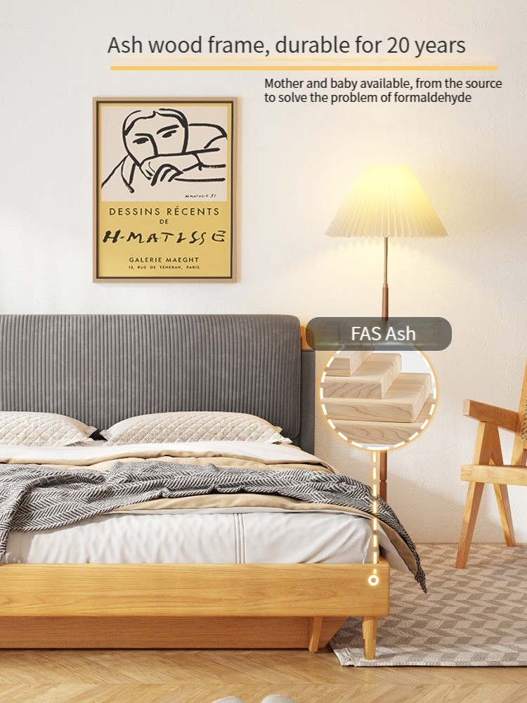 [Pre-order]  Solid wood high box storage bed Japanese small unit modern minimalist master bedroom 1.8m double box storage large bed-Smart-Living