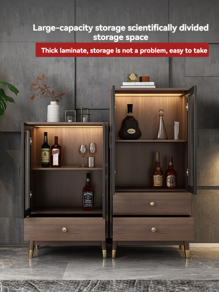 [Pre-order] Oulang Scandinavian simple wall glass door wine cabinet storage side cabinet modern household bookcase corner cabinet combination storage cabinet-Smart-Living