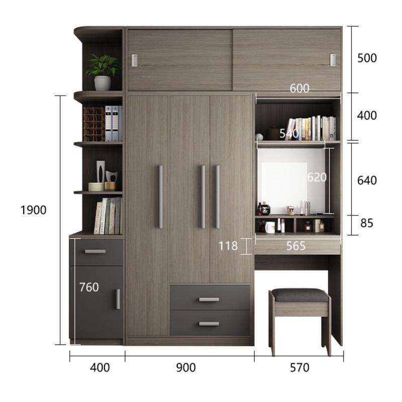 【Pre-Order】Wardrobe Combination for Bedroom - Small Household with Computer-Smart-Living
