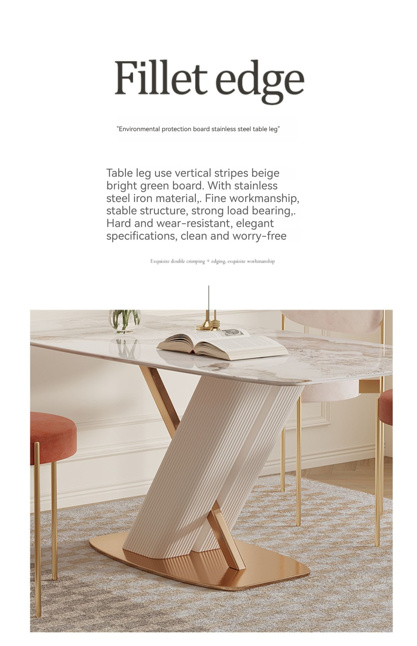 [Pre-order]  Light luxury modern simple Pandora slate rectangular dining table and chairs combination high-end French family small family dining table-Smart-Living