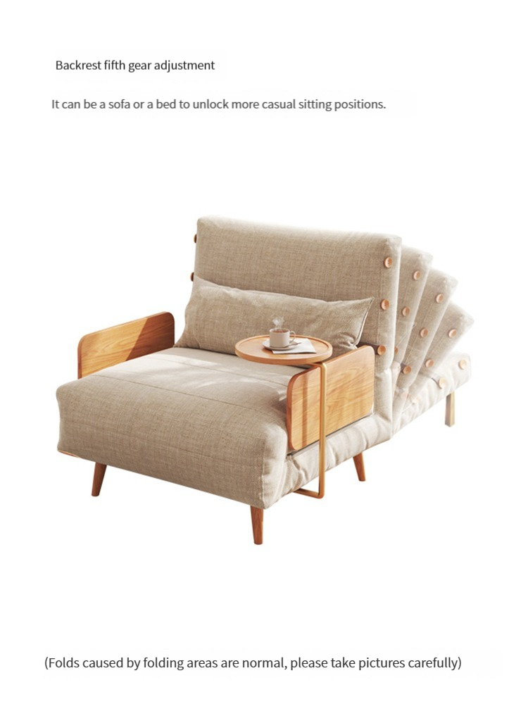 [Pre-order]  Huanas Japanese sofa bed foldable dual purpose living room solid wood legs double single multifunctional sofa bed small household-Smart-Living