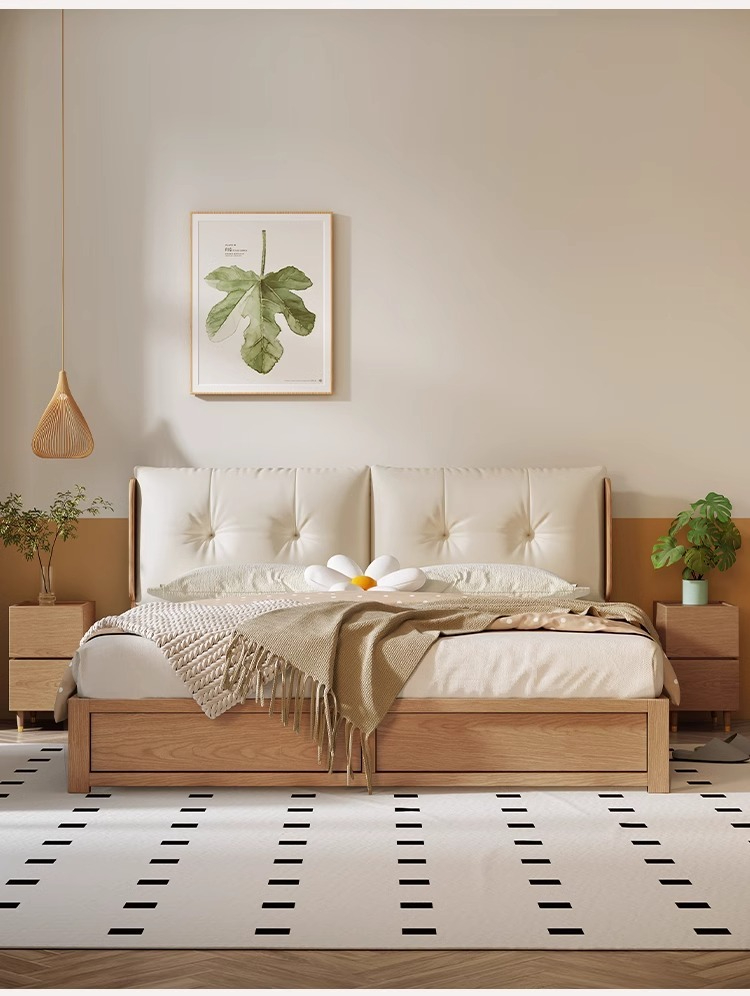 [Pre-order]  Bed Modern simple tatami bed box Storage Storage bed Small master bedroom double bed Log air bed-Smart-Living