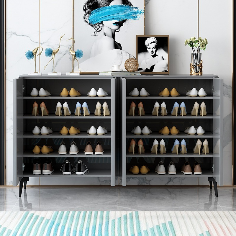 [Pre-order]  Italian Light Luxury Shoe Cabinet Home Door Large Capacity Entrance Cabinet Simple Modern Foyer Storage Cabinet Door Shoe Cabinet-Smart-Living