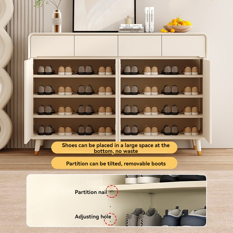 [Pre-order]  Entry Shoe Cabinet Home Door New Explosive Cream Wind Porch Cabinet Against The Wall Partition Foyer Cabinet-Smart-Living