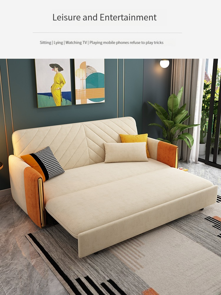 [Pre-order]  Sofa bed, living room, multi-functional dual-purpose, foldable single double small apartment, telescopic light luxury net red sofa-Smart-Living