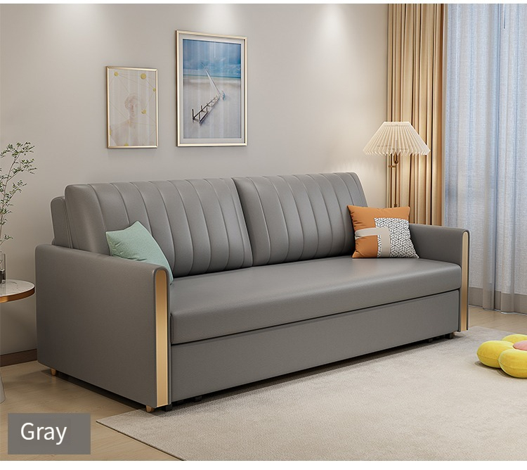 [Pre-order]  Light Luxury Multifunctional Scratch Cloth Dual Purpose Sofa Bed Foldable Leather Technology Removable and Washable-Smart-Living