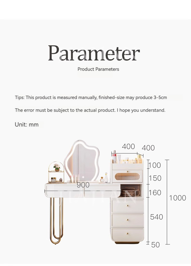 French light luxury stone slab dresser, bedroom modern simple small apartment chest integrated cream style net celebrity dressing table-Smart-Living