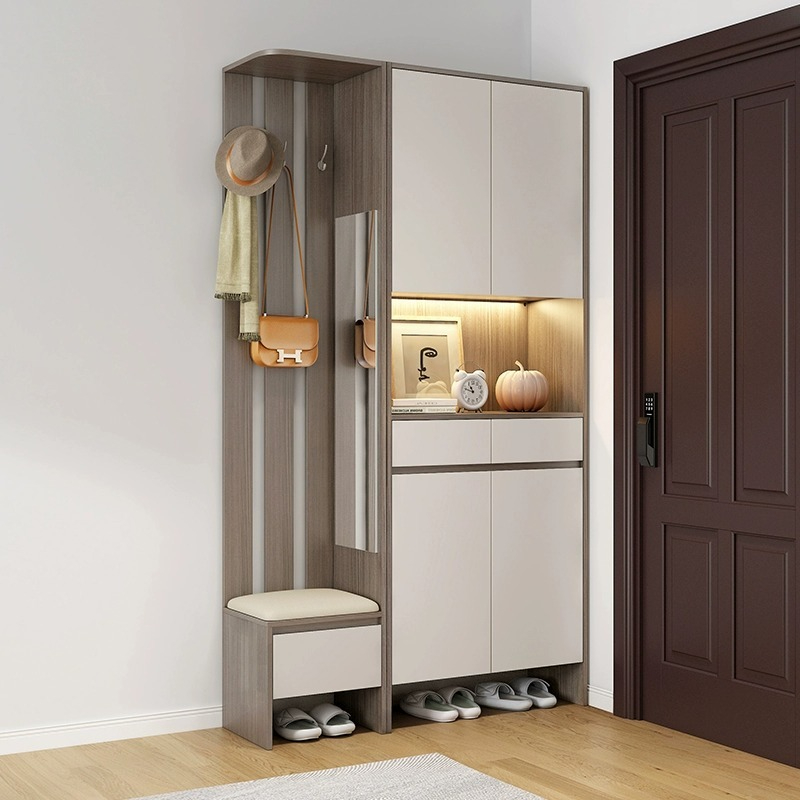 [Pre-order]  Entry door cabinet, living room partition cabinet, modern minimalist shoe rack, screen cabinet, household shoe changing stool, integrated shoe cabinet combination-Smart-Living