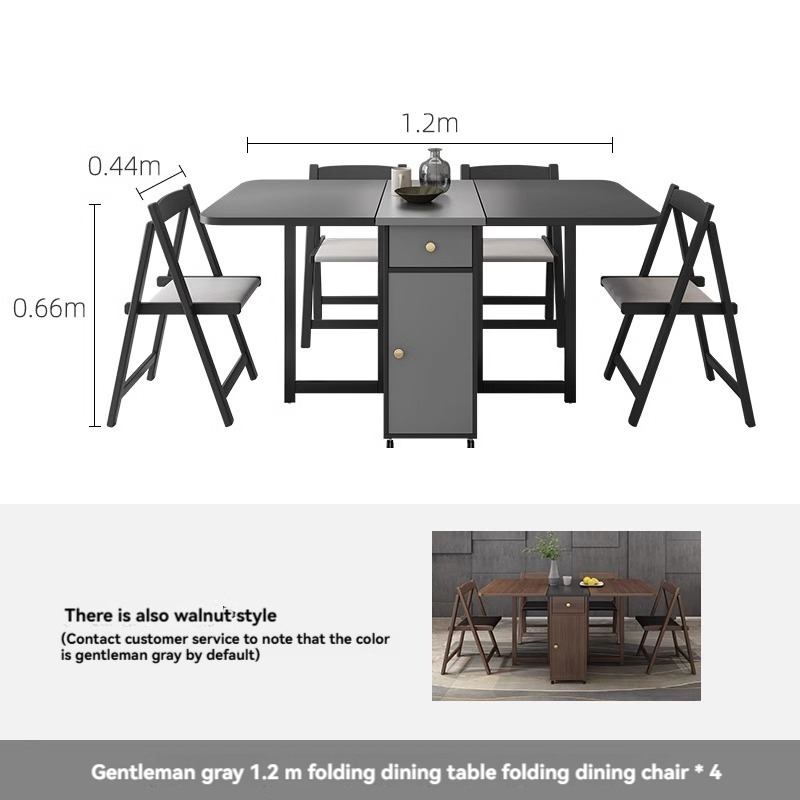 [Pre-order] Oulang Scandinavian simple living room dining table and chairs combination of modern small household household restaurant foldable rectangular eating table-Smart-Living