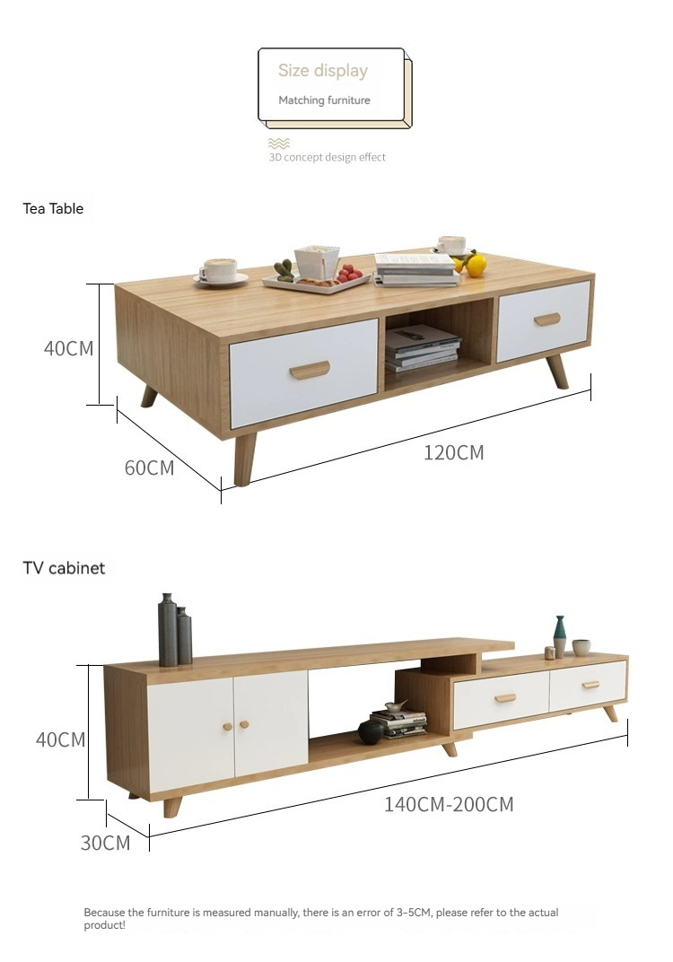 [Pre order]Nordic solid wood TV cabinet Modern minimalist small unit living room home TV cabinet