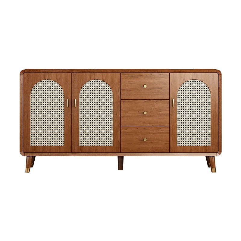 [pre order]New Chinese sideboard, solid wood frame, pantry, living room, wall-to-wall storage cabinet-Smart-Living