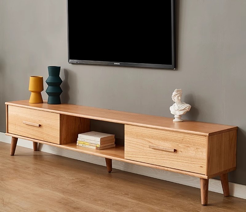 [pre order]Nordic Modern Simple All Solid Wood TV Cabinet Coffee Table Combination Small Apartment Living Room Hotel Apartment Bedroom-Smart-Living