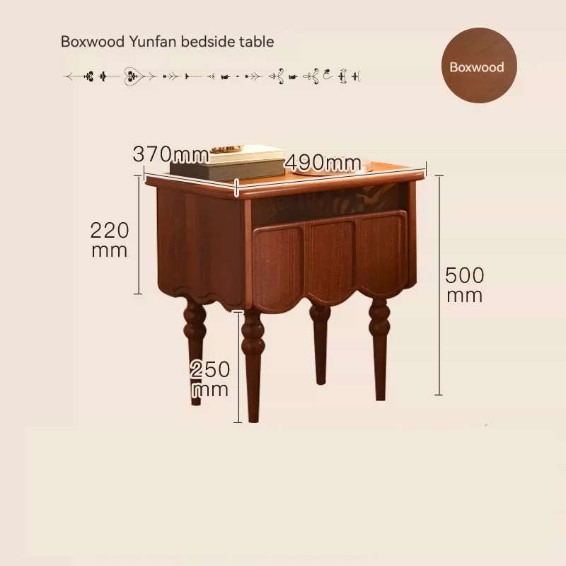[Pre-order]  Solid wood bedside table, bedroom simple modern Nordic vintage storage cabinet, multifunctional storage shelf, bedside cabinet, storage cabinet-Smart-Living