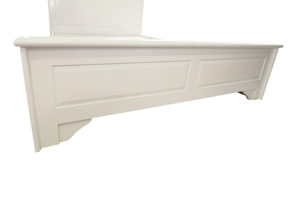 American white single double bed, all solid wood bedroom double bed, Nordic minimalist modern-Smart-Living