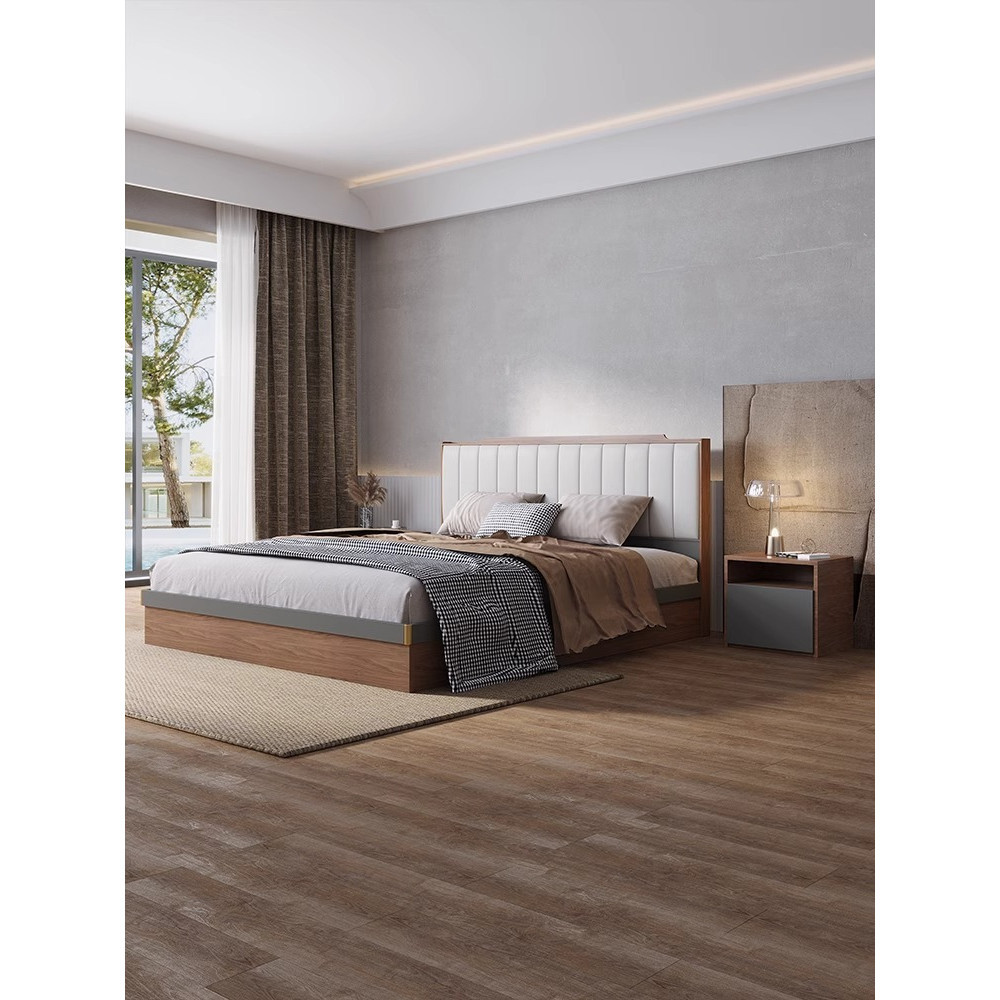 [Pre-order] Modern simple double bed tatami Japanese style high box storage bed Nordic panel pneumatic 1.8m wedding bed-Smart-Living