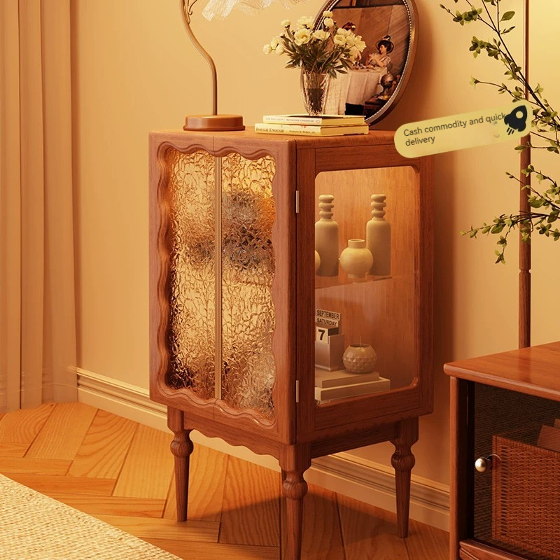 [Pre-order]  Solid wood vintage drawer cabinet, bedroom, bedside storage cabinet, storage cabinet against the wall, multi-functional standing cabinet, integrated living room storage cabinet-Smart-Living