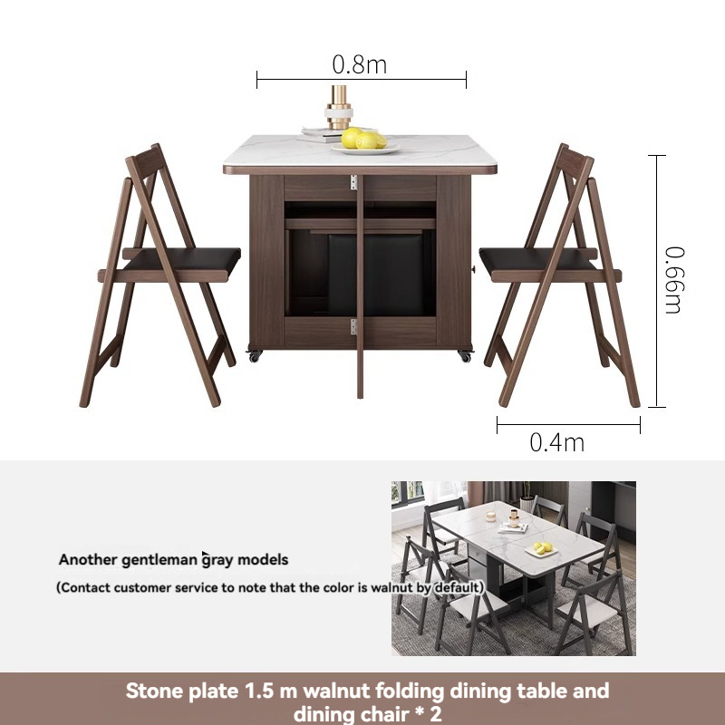 [Pre-order] Oulang Scandinavian style retractable dining table and chairs combination household small household modern simple multi-function living room folding dining table-Smart-Living